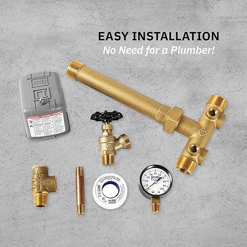 Miniatura 5 de Kit de instalación de tanque de presión con camiseta de tanque de unión de latón de 1 pulgada para adaptarse a la mayoría de tanques de presión con