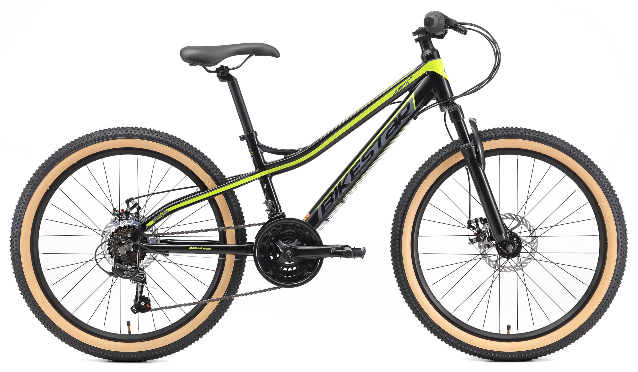 BIKESTAR Bicicleta de montaña de Aluminio Bicicleta Juvenil 24 Pulgadas de 10 a 13 años | Cambio Shimano de 21 velocidades, Freno de Disco, Horquilla de suspensión | niños Bicicleta