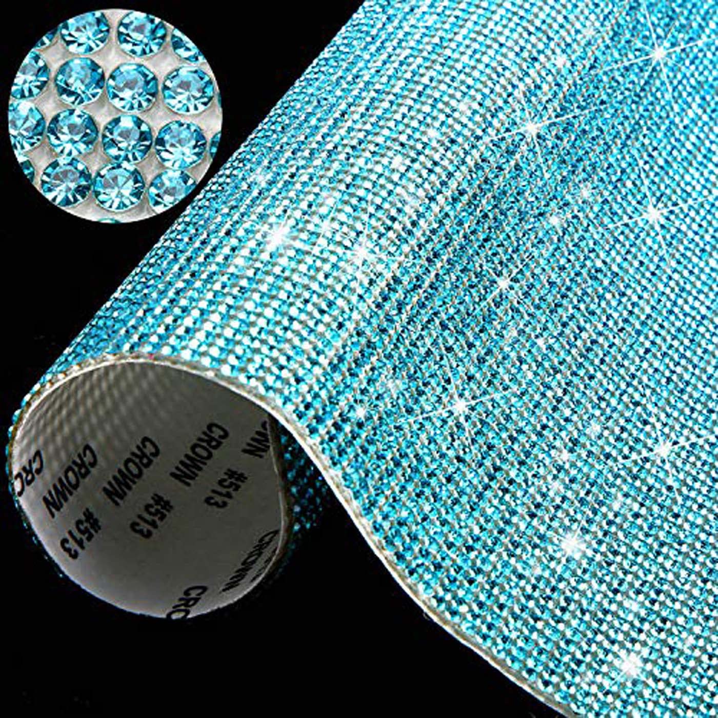 12000 Pcs 2mm Bling Bling Rhinestone Sheet DIY Car & CraftDecoration - Heat Repair, Glitter Crystal Gem Sheet - Lake Blue