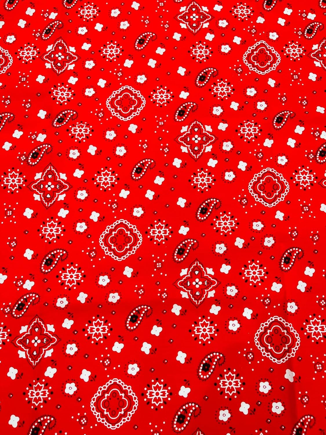 58/59" Wide 65% Polyester 35 Percent Cotton Bandanna Print Fabric, Good for Face Mask Covers, Clothing, Costume,Quilting Fabric Sold by The Yard. (Black, 3 Yards)