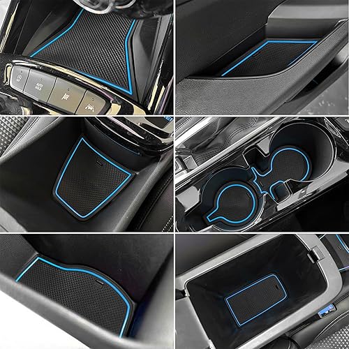 Miniatura 4 de SENSHINE Accesorios para Chevrolet Chevy Trax 2024, portavasos, inserto, forro de consola central, bolsillo de puerta, almohadilla antideslizante