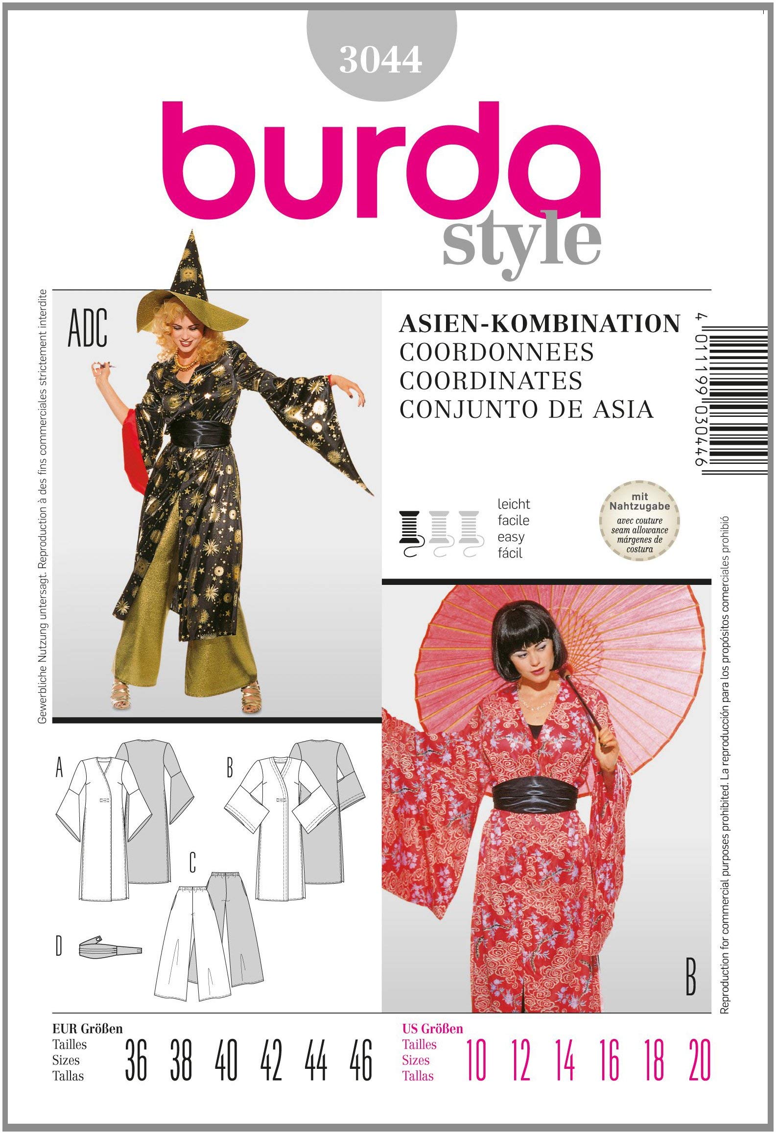 BurdaSewing Pattern 3044 Sizes 10-18-20