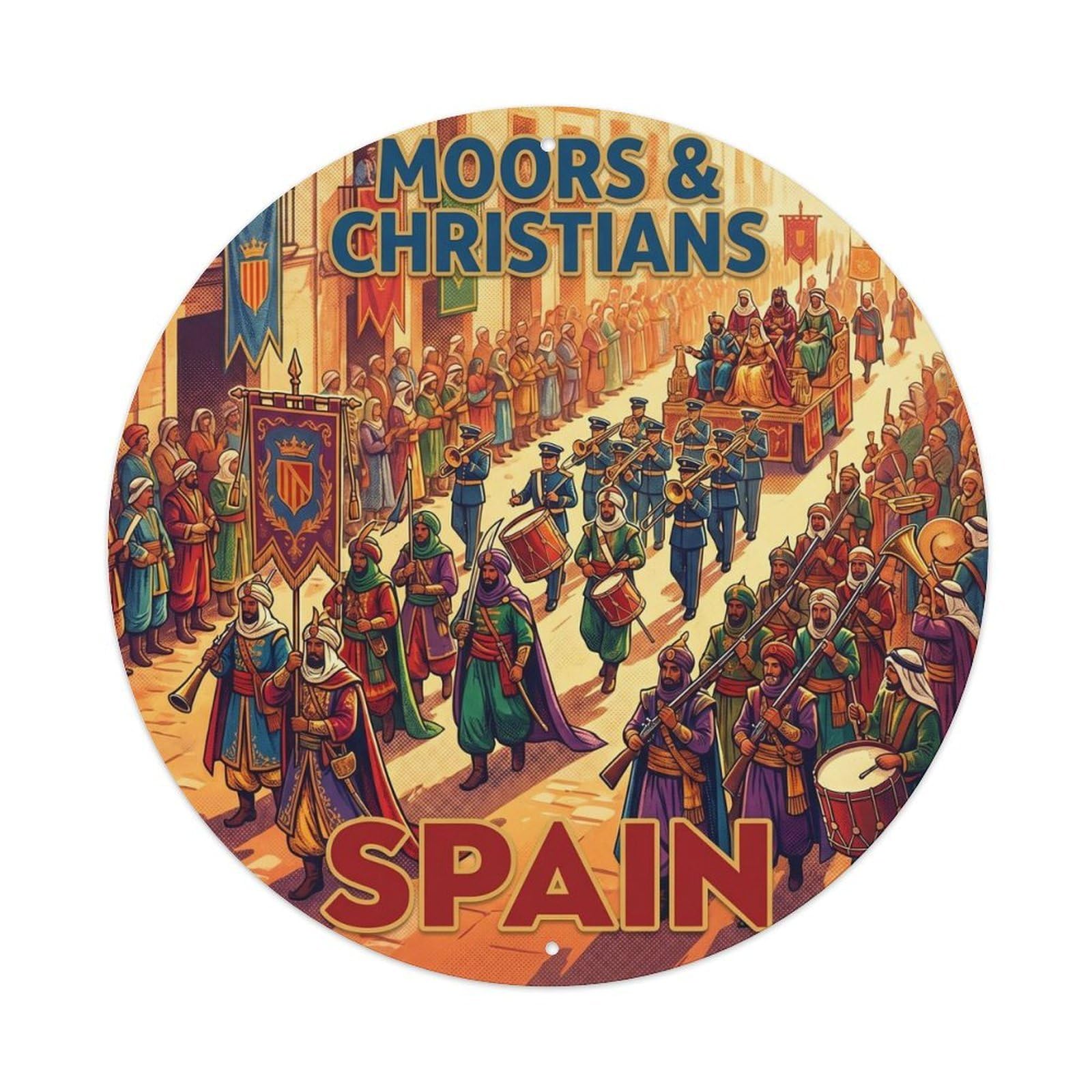 Benidorm Moors And Christians Spain Landmark Travel Metal Tin Sign