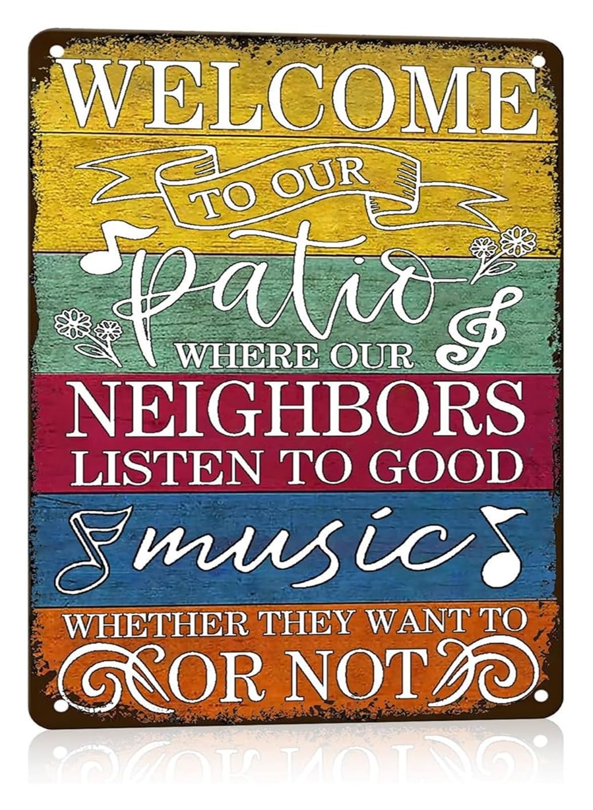 EKFBQBGW Welcome to Our Garden Metal Tin Sign Vintage Patio Backyard Outdoor Decor Sign for Deck Wall 8 X 12 in