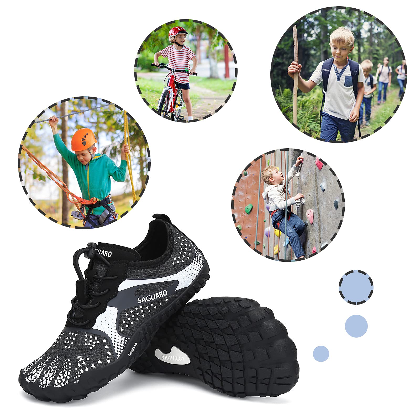 SAGUARO Niños Calzado Descalzos Zapatillas de Trail Niñas Transpirables Minimalistas Zapatillas de Deporte, 24-36 EU — view 7