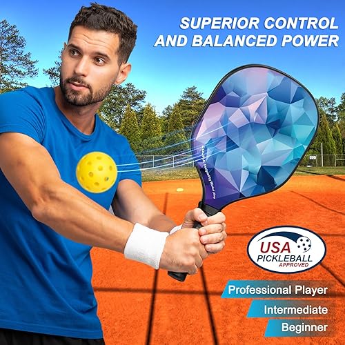 Miniatura 2 de Pickleball Paddles, USAPA Approved Lightweight Pickleball Paddles Set of 4, 4 Pickleball Balls, 4 Cooling Towels& Bag, Premium Pickleball Rackets