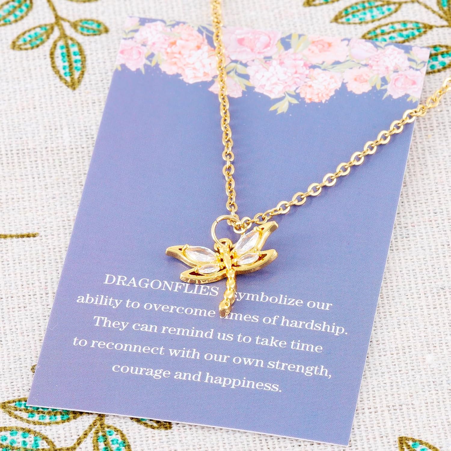 Dragonfly Birthday Gifts for Women Her Friend Dragonflies Themed Jewelry Gold Dragonfly Necklace - Image 2