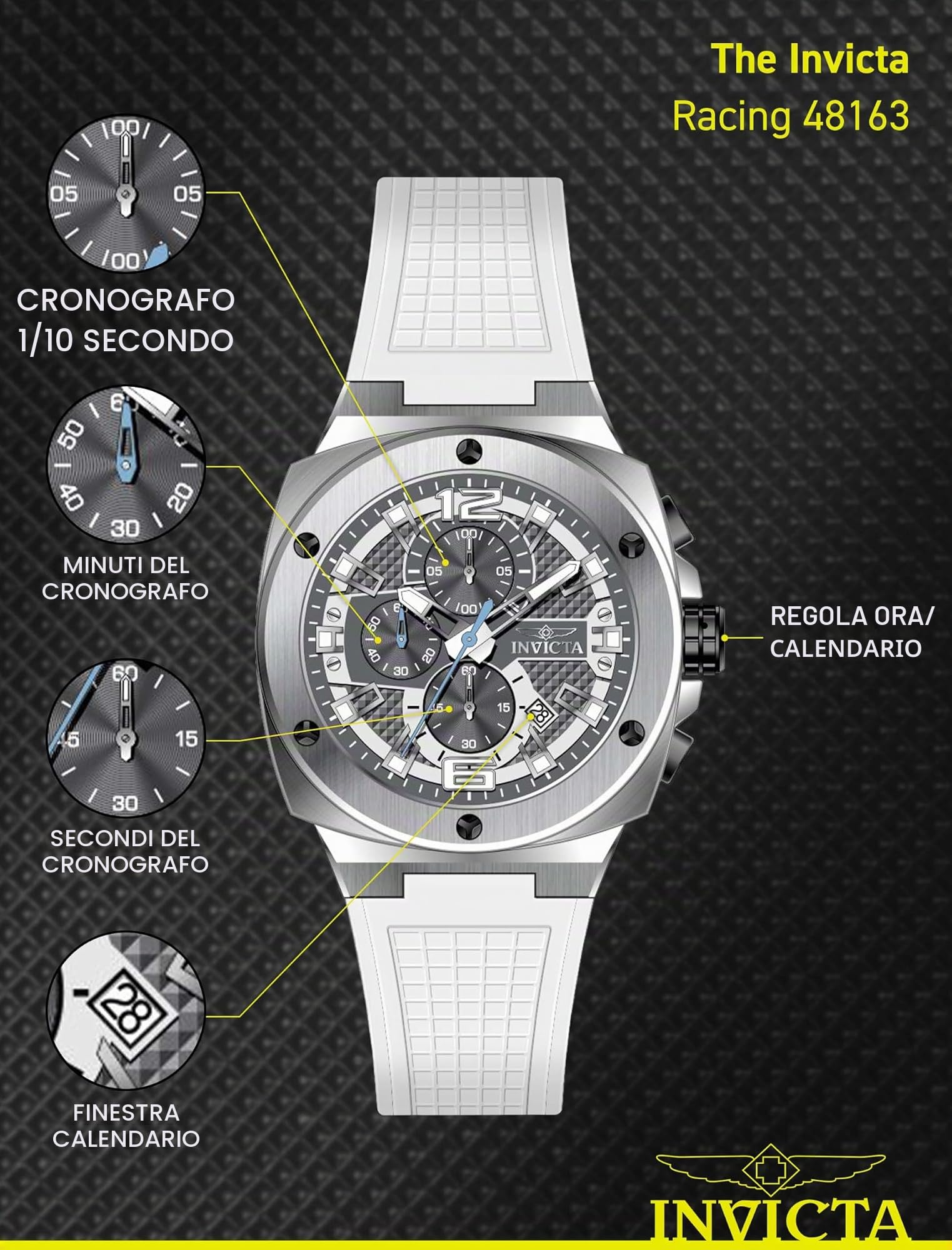 Invicta Racing Orologio da Uomo in acciaio inossidabile con movimento Quarzo - 47mm