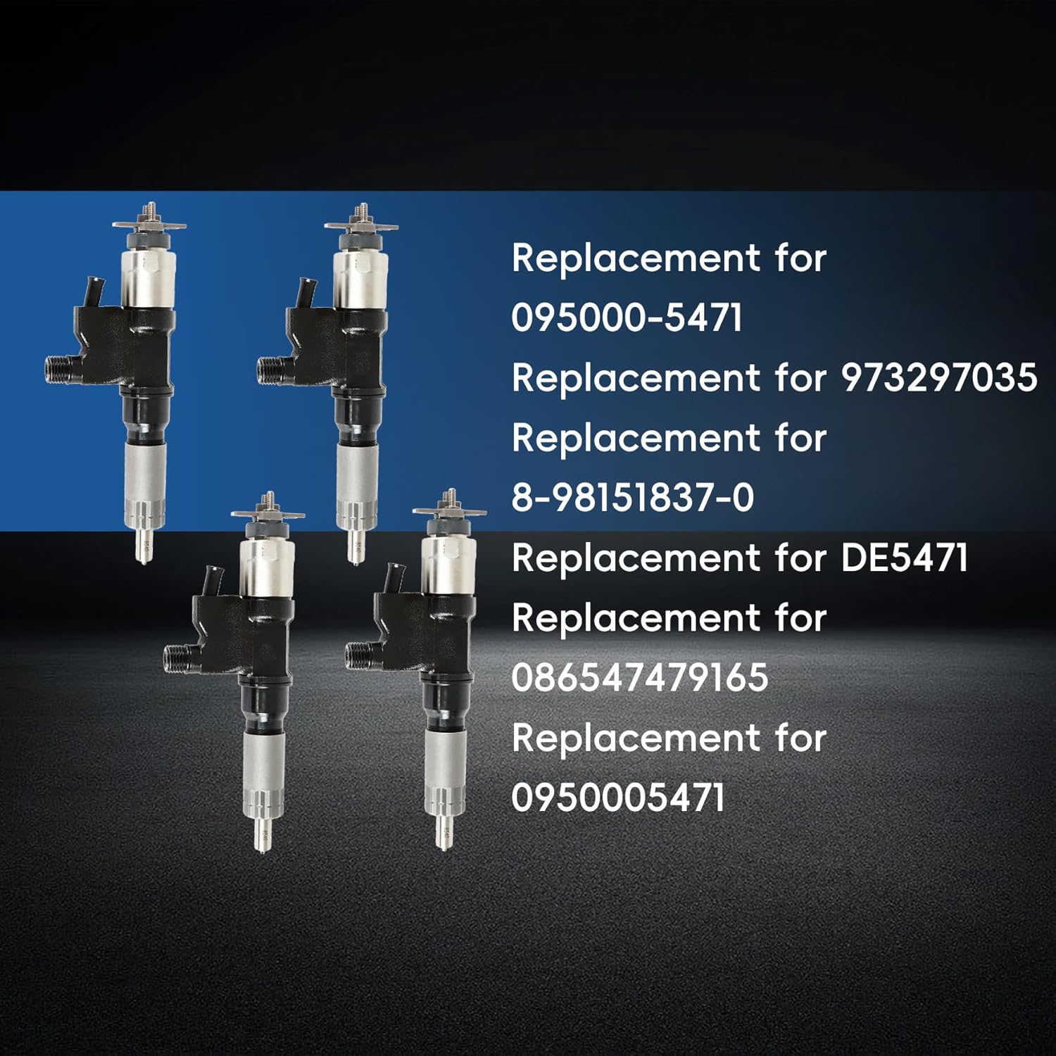 waltyotur 4X Fuel Injectors 095000-5471 8-98151837-0 Replacement for Isuzu NPR NPR-HD 5.2L 2001 2002 2003 2004 2005 2006 2007 4HK1 Engine Diesel