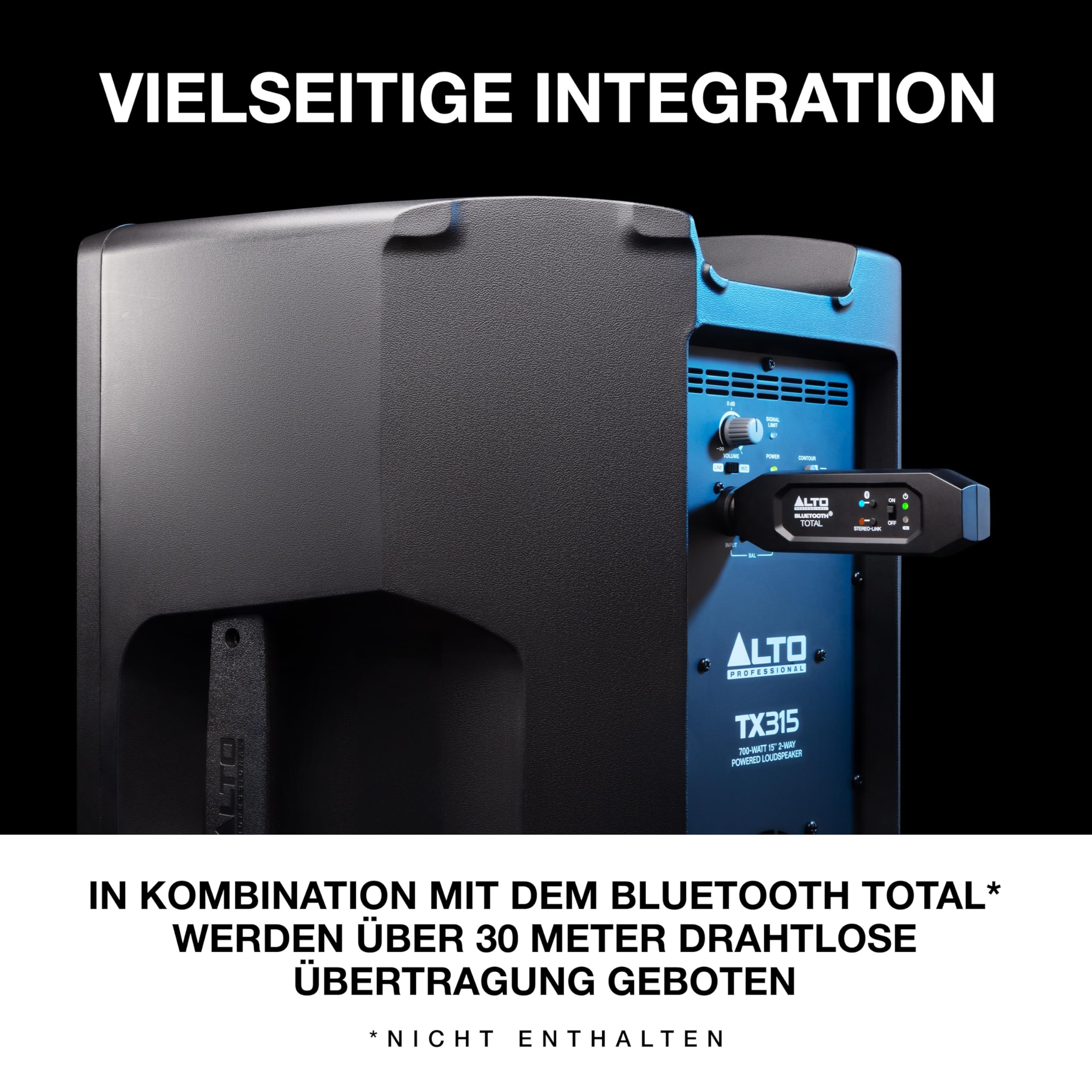 ALTO TX315-700 Watt 15-Zoll 2-Wege Aktiver PA-Lautsprecher mit Signal-Limiting und Schaltbarem Mikrofon/Line-Preamp und XLR In/Out