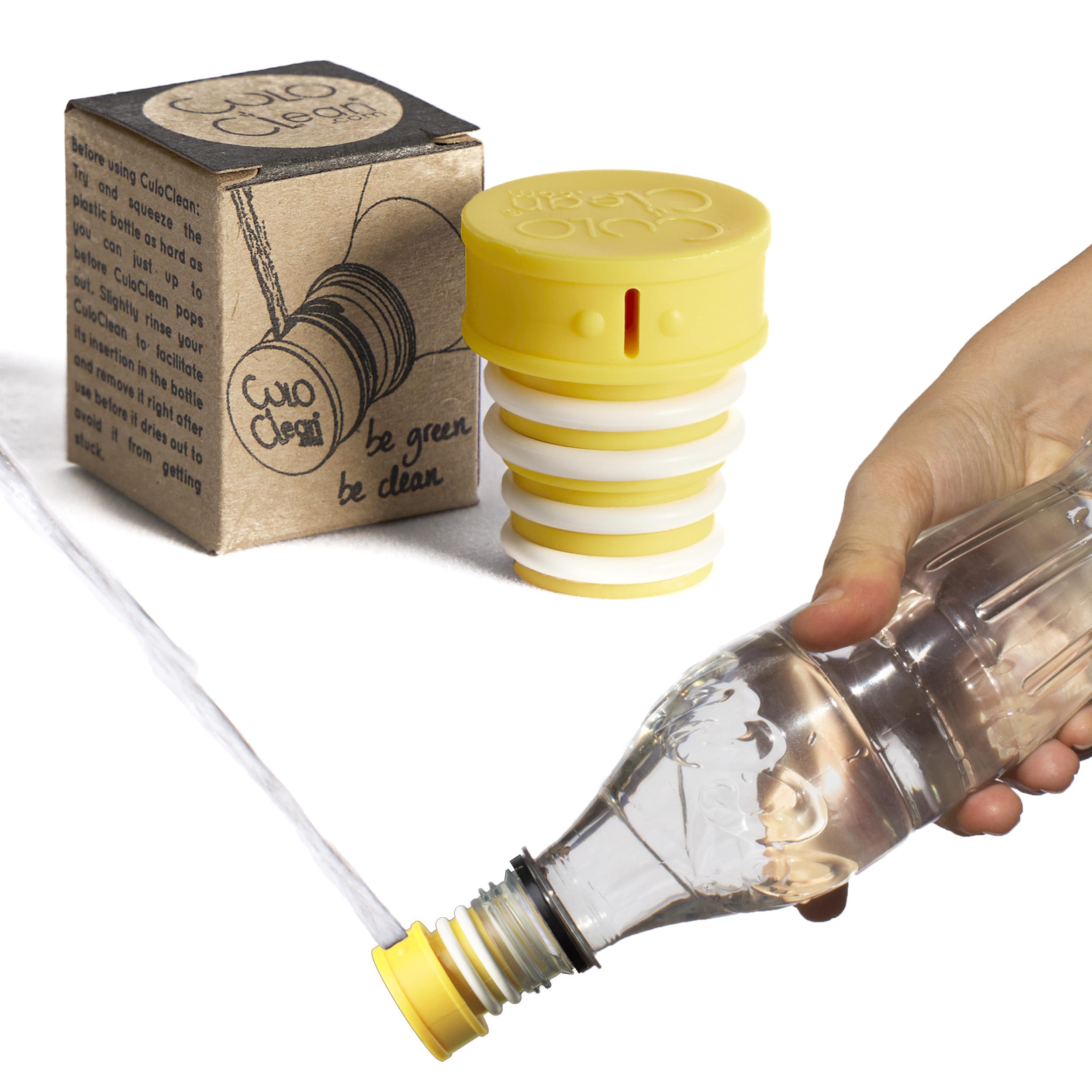 CuloClean Portable Bidet for Toilet, Travel, or Camping. Compatible with Any Plastic Bottle. Discreet, Sanitary or Travel Shower, Attachable Stopper,