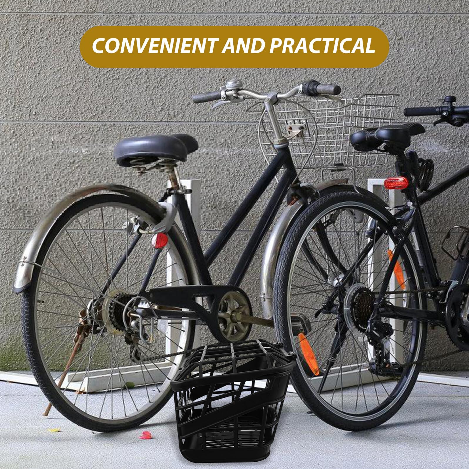 TOYANDONA Cesta de Plástico para Bicicleta con Diseño Estable y Resistente la Accesorio Desmontable para Manillar Delantero Compatible con Bicicletas Plegables y Eléctricas para Compras y