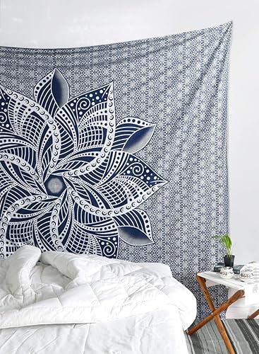 Miniatura 3 de Popular Handicrafts - Tapiz en degradé grande diseño de luna, mandala indio para colgar, decoración de pared hippie, colcha bohemia, multipropósito,