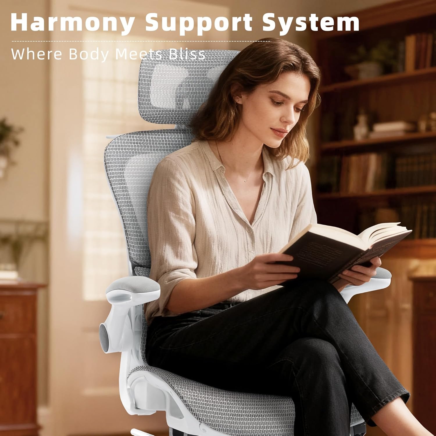 Ergonomic Office Chair, Adjustable High Back Desk Chair with Headrest Footrest 2D Lumbar Support - Executive Breathable Mesh Comfy Swivel Rolling Reclining Computer Task Chairs for Home Office Gaming - Image 9