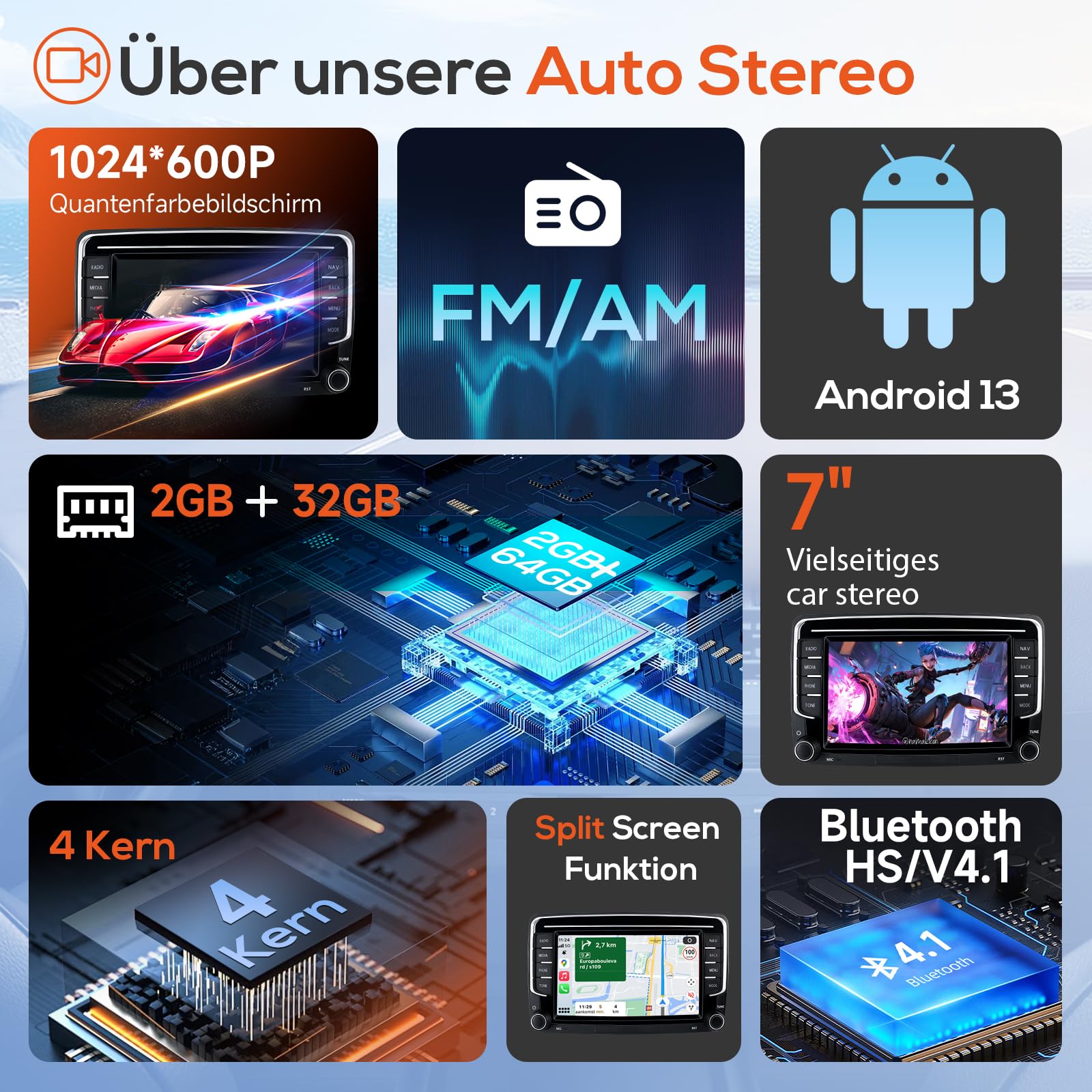 Haudio 2 Din Autoradio mit Kabellosem Apple CarPlay & Android Auto, 7 Zoll Autobildschirm mit Canbus, Bluetooth,Mirror Link, FM/AM/RDS/SWC Autostereo für VW Golf 6, Passat, Polo, Tiguan, Jetta & Skoda