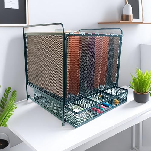 Miniatura 4 de Mknana Organizador de archivos colgante de escritorio de malla con cajón, suministros de oficina y organizador de archivos para el hogar, tamaño