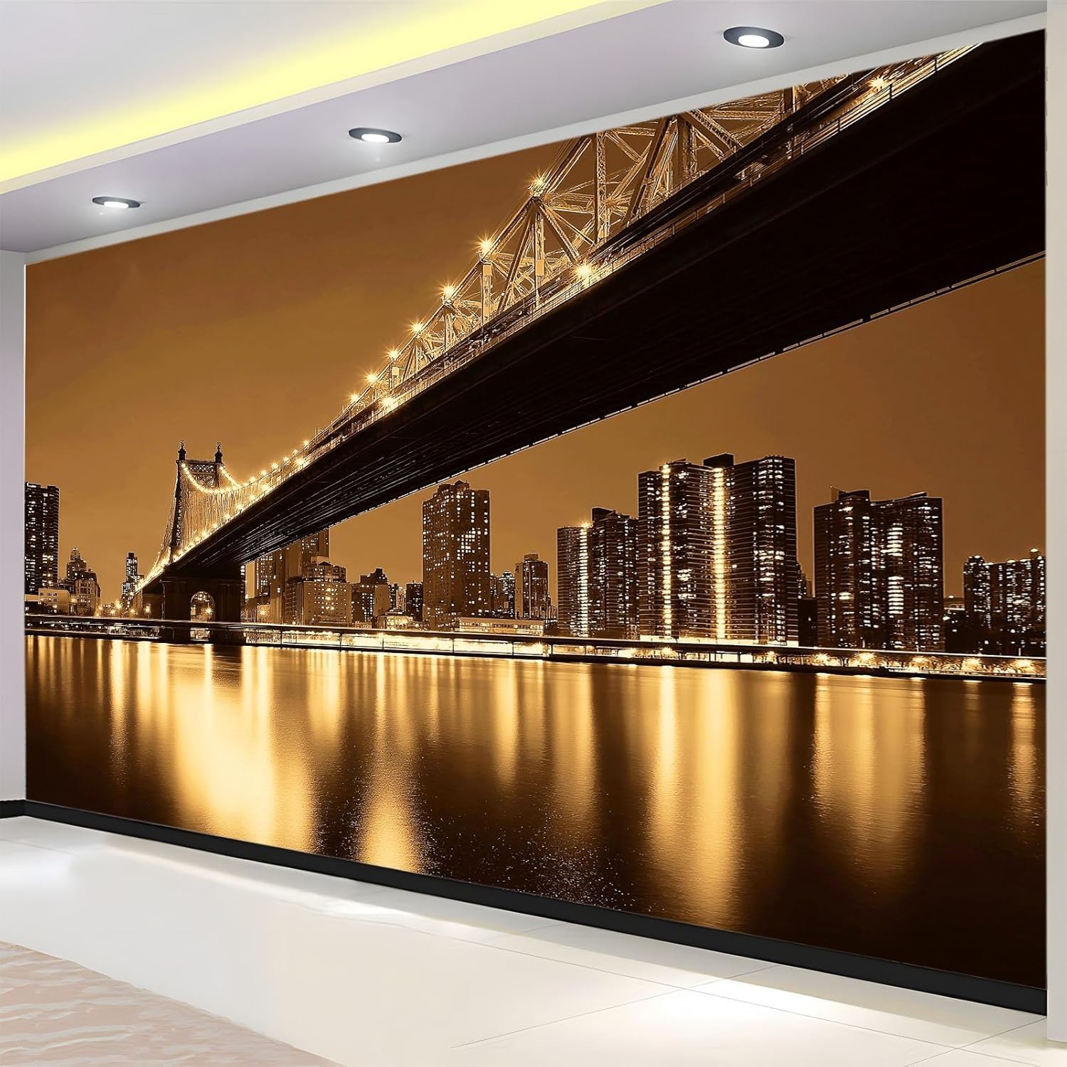 Papier peint panoramique ville 250x175 cm pour agrandir une petite pièce