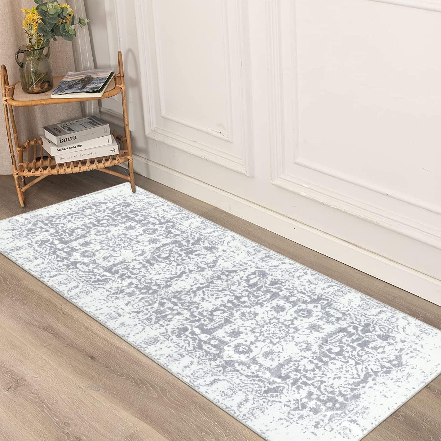 Vintage Distressed Hallway Runner Rug 2x5 Non Slip Washable