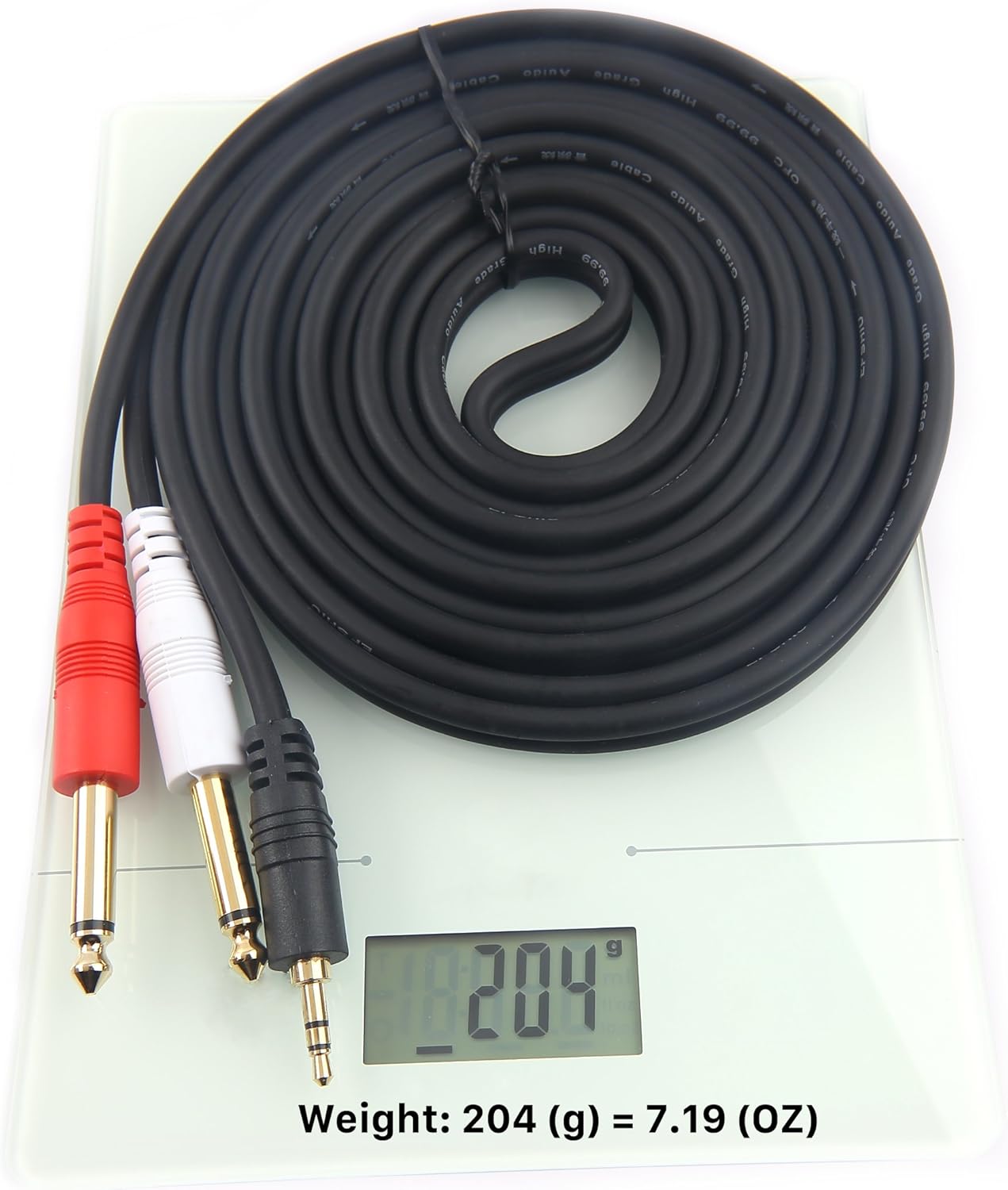 Devinal 1/8 inch Male Stereo to Dual 1/4 Mono Male Audio Cable, 3.5mm TRS to Dual 6.35mm TS Y Splitter Breakout Cord, Gold Plated Heavy Duty Durable [10 Feet] : Electronics