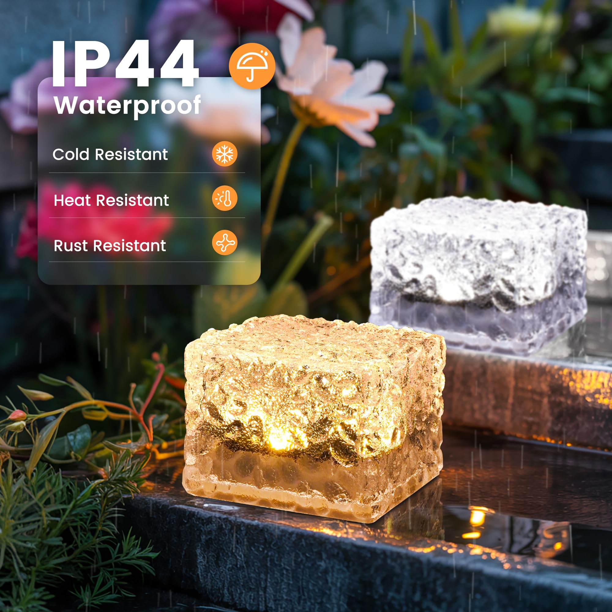 GIGALUMI Solarleuchten aus PVC, für den Außenbereich, Garten, 2 Beleuchtungsfarben, Solarleuchten, Gartendekoration, wasserdicht, für Wege, Rasen, Teich, Terrasse, Boden, Auffahrt, 12 Stück
