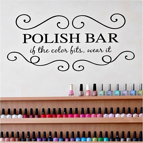 Decoración de salón de uñas, calcomanía de bar, decoración de salón de belleza, regalos de esmalte de uñas, 24 pulgadas de ancho x 11 pulgadas de