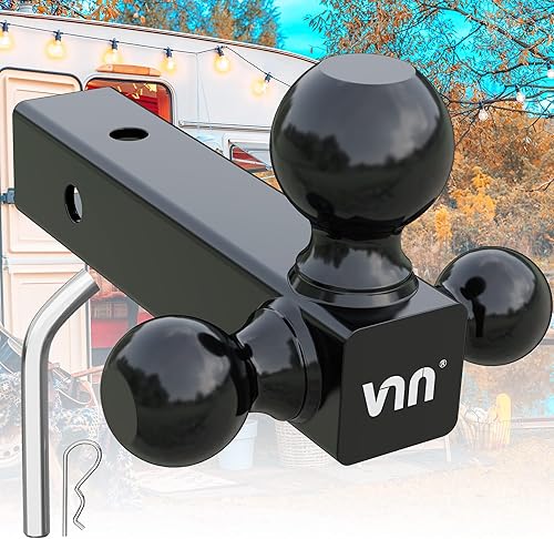 VNN Enganche de remolque de triple bola de 2.5 pulgadas, se adapta a receptor de 2 12 pulgadas, 1-78 pulgadas, 2 pulgadas, 2-516 pulgadas, enganche