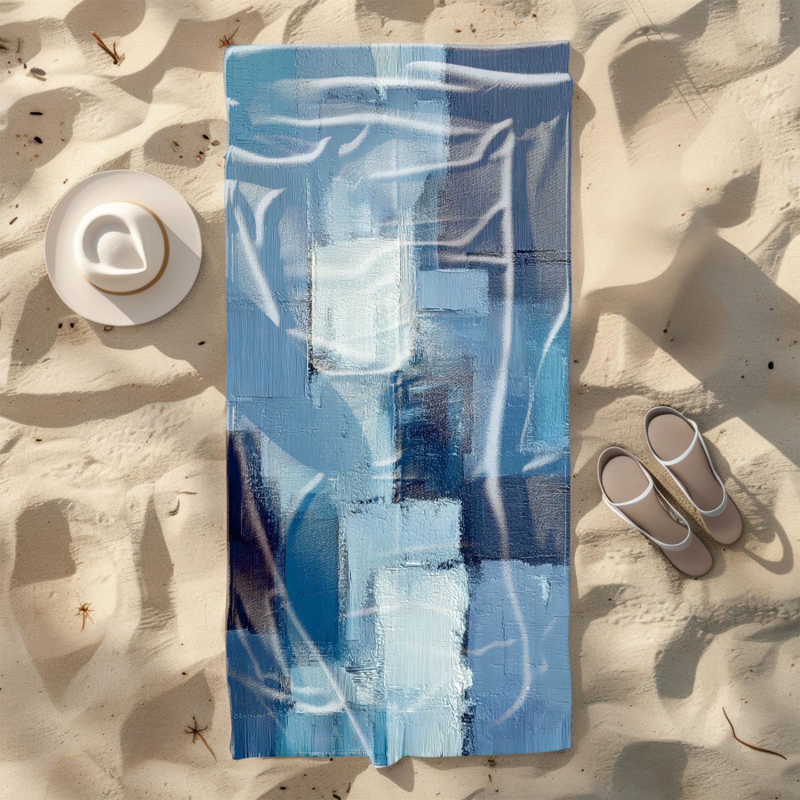 Générique Serviette de Plage 100X200 Graffiti Bleu