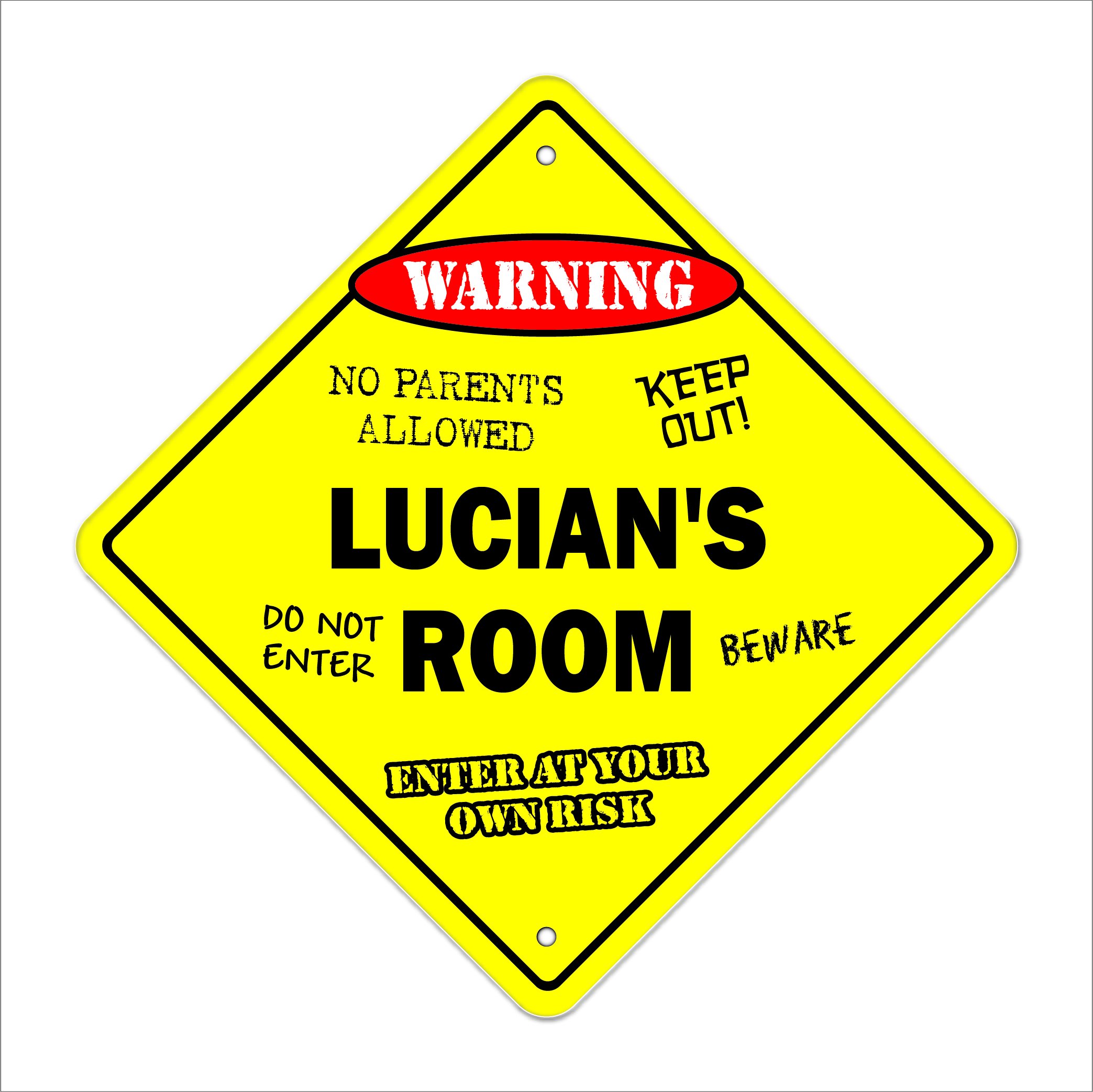 Lucian's Room Sign Crossing Zone Xing | Indoor/Outdoor | 12\, image size:2087x2086