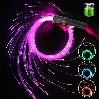 LED Fiber Optic Dance Whip, 360  Swivel 36 Mode Effects Super Bright Light Up Dance Whip Rave Toy Great for Raves Parties&Light Shows,Great for Whip Flow Show Events Festival ClubBlack [Energy Class A]