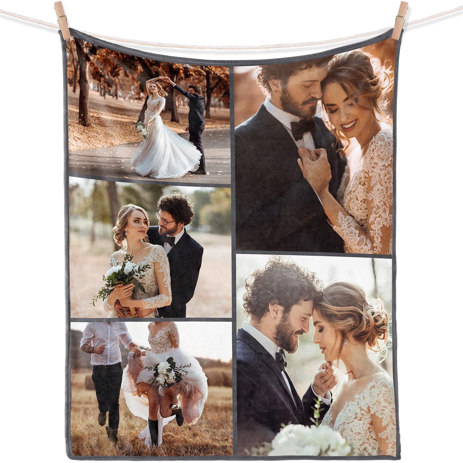 iDIY Personalised blanket with photo text- personalised gifts, custom blanket, personalised photo blanket, Gifts for partners, lovers, for him valentine's day gifts 5 photos