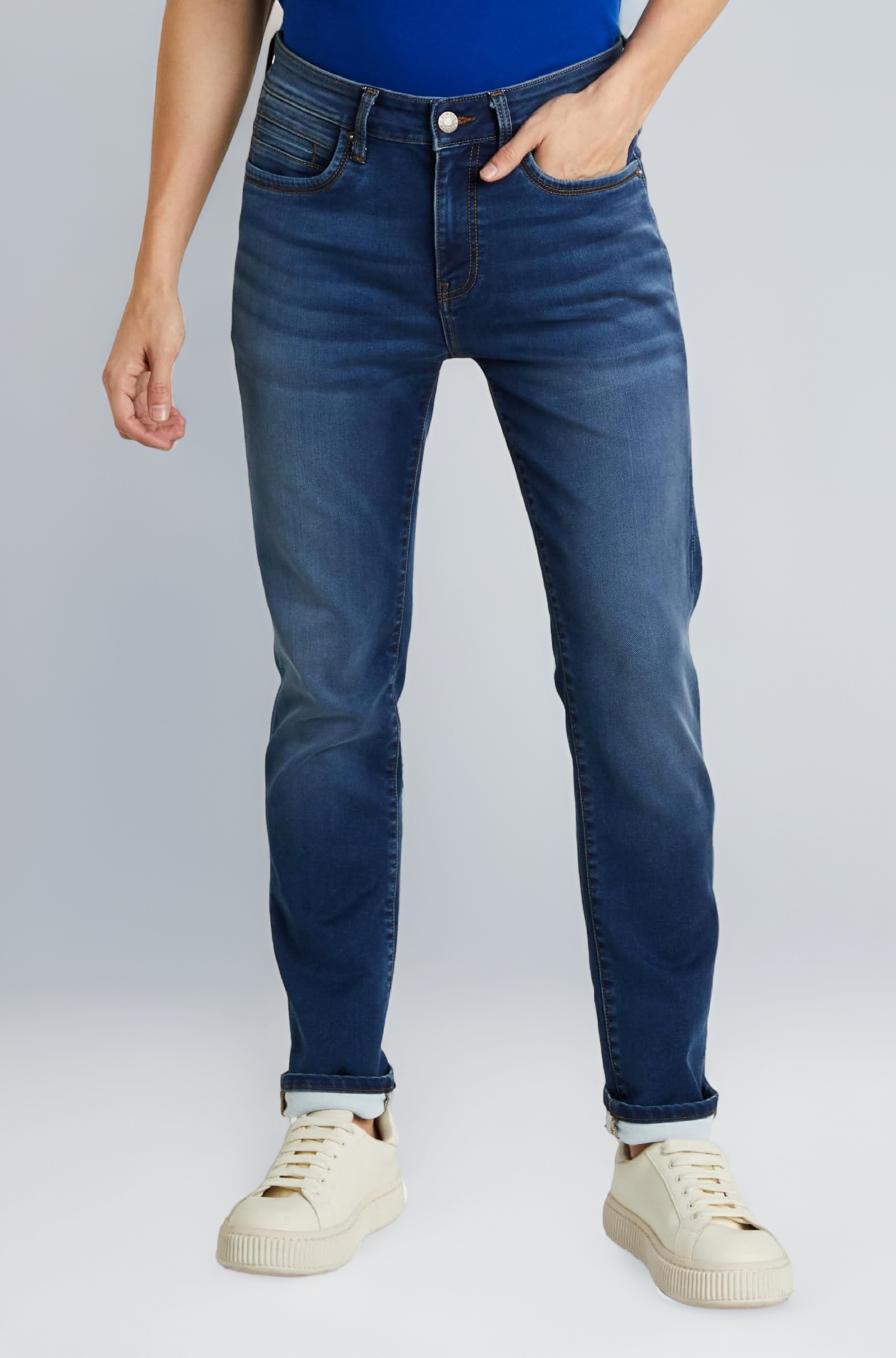 Symbol Premium Men's Slim Fit Stretchable Jeans | Casual Denim | Cotton Stretch | Fashion Shades of Black & Blue (Available in Plus Sizes)