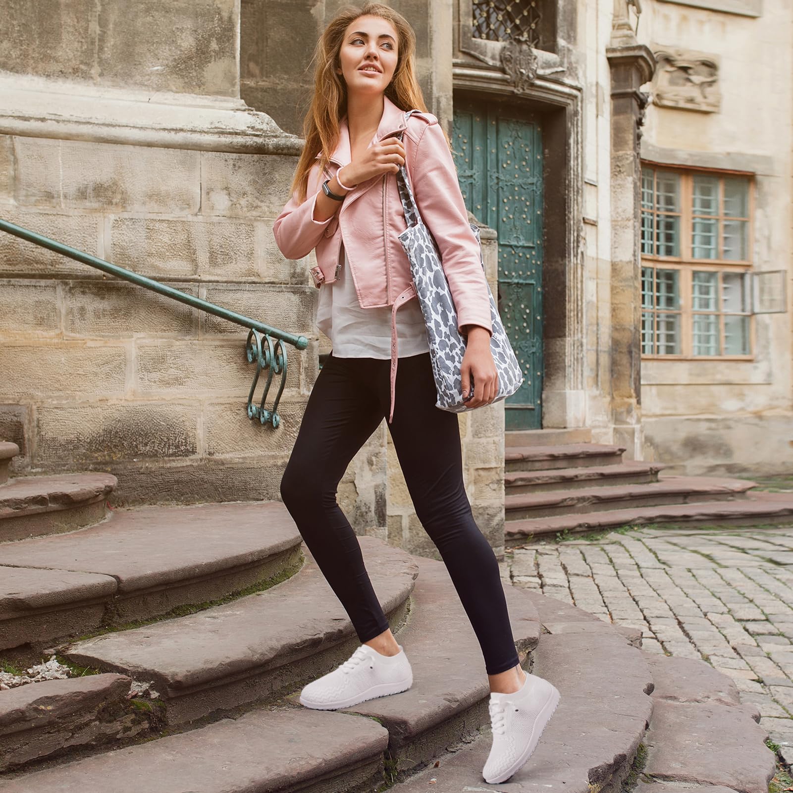 Scarpe da corsa da donna a piedi nudi, scarpe da corsa, scarpe da ginnastica, scarpe da ginnastica, slip on largo, traspiranti, leggere