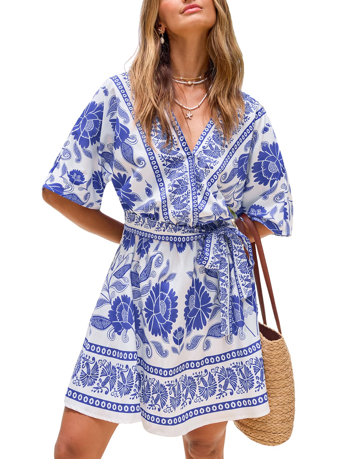 Cupshe FLORAL - Maxi-jurk - royal blue floral