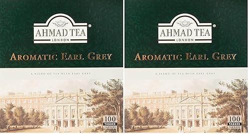 Miniatura 5 de Ahmad Tea Black Tea, Earl Grey - Bolsitas de té aromáticas, 100 unidades, sin cafeína y sin azúcar, el embalaje puede variar