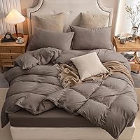 Vista 42 de PURE ERA Juego de funda de edredón de punto de jersey, 100% algodón, súper suave y cómodo, juego de ropa de cama de 2 piezas con cierre