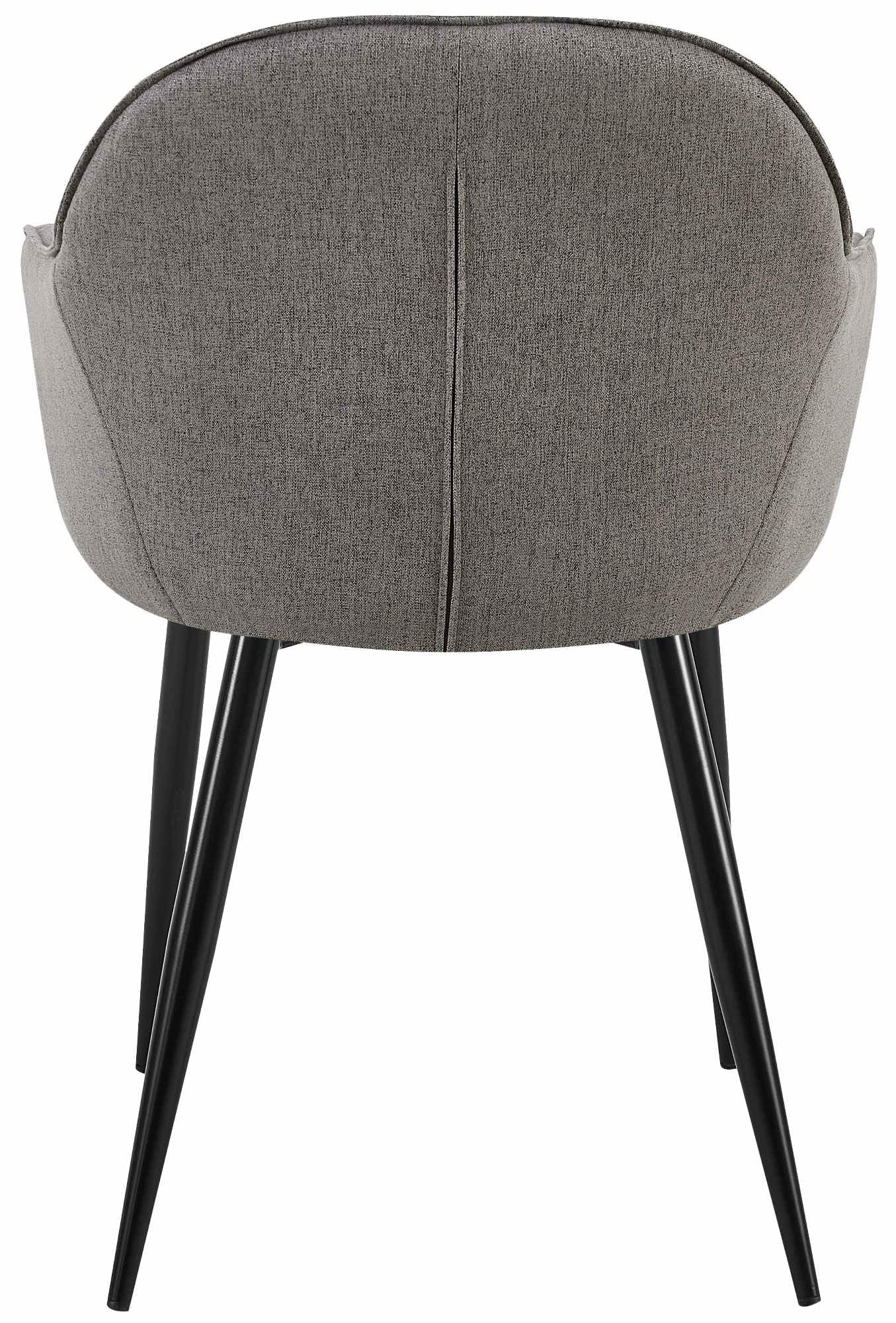 CLP Set de 2 sillas de Comedor Boise en Tela con Base metálica I Juego de 2 butacas de salón con reposabrazos & Respaldo, Color:Gris Oscuro