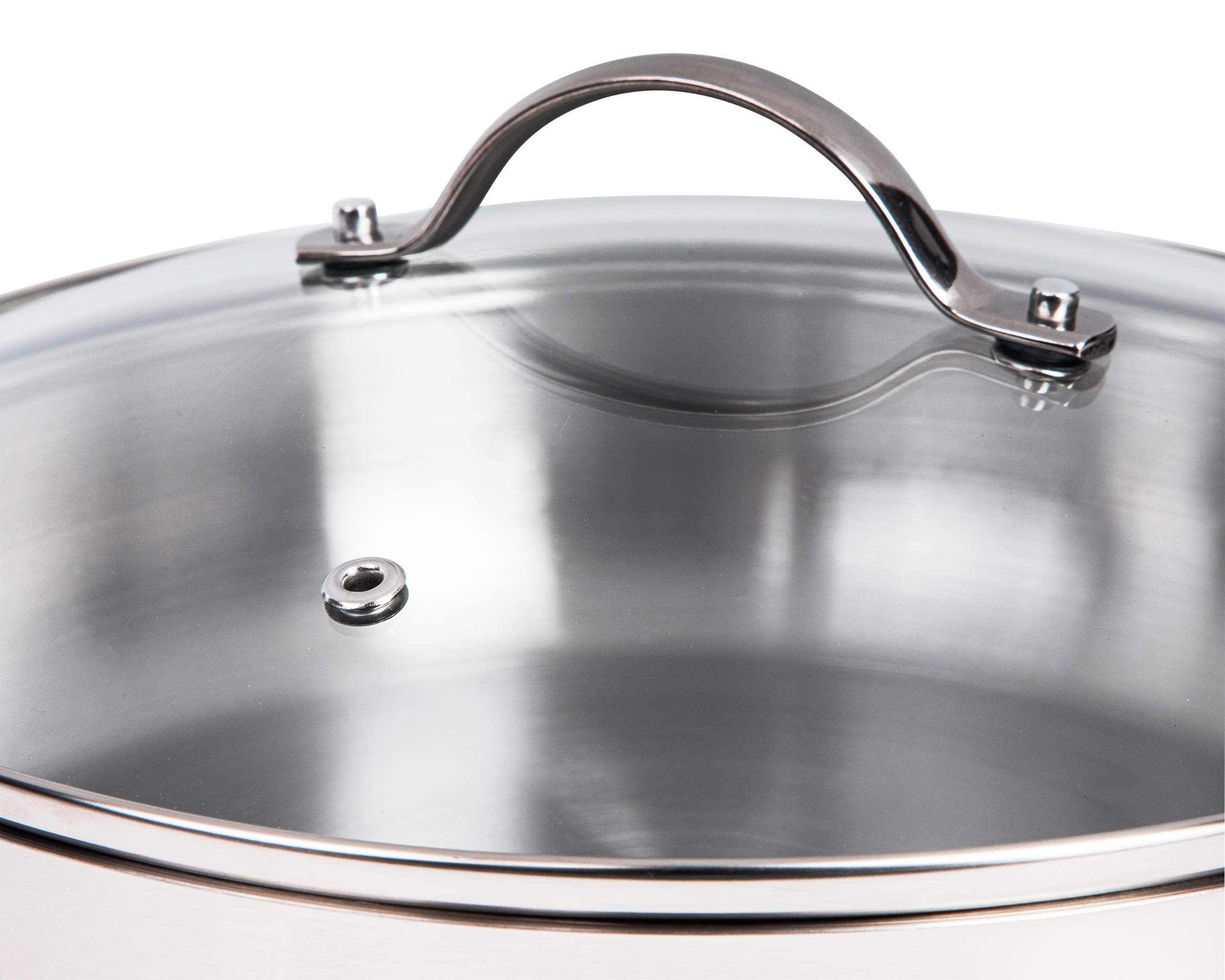 Karcher Jovita - Set di pentole in acciaio INOX con coperchio in vetro, set di pentole a induzione, pentole, padella, casseruola, 10 pezzi