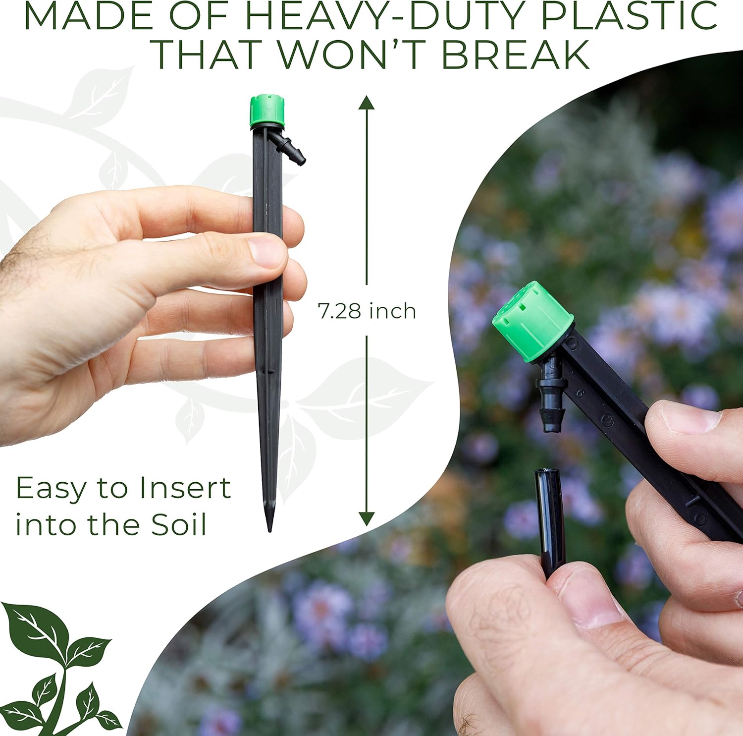 CARPATHEN Drip Irrigation Emitters Spray - 100 pcs Drip Sprinkler Head for 1/4 inch Drip Irrigation Tubing, 360 Degree Adjustable Drip Emitters Sprayer for Garden Irrigation System, Lawn, Flower Beds : Patio, Lawn & Garden