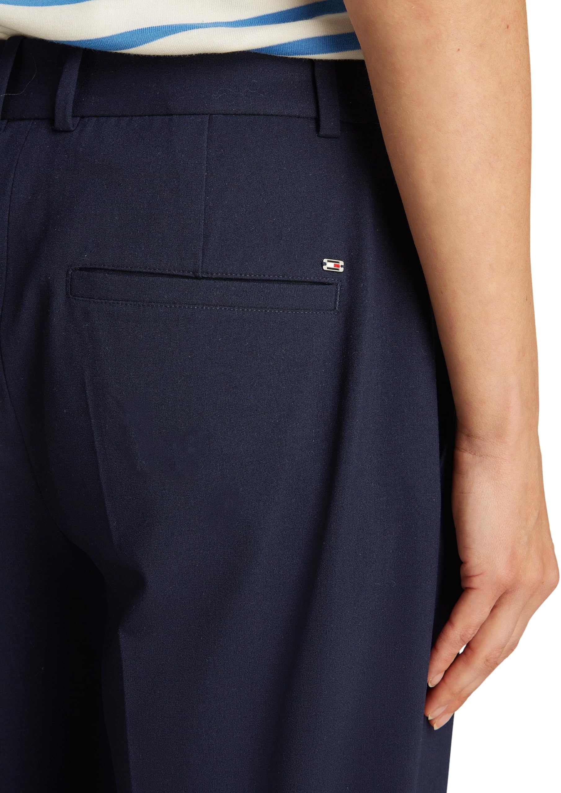 Tommy Hilfiger Pantalón de Tela Mujer Stretch Tapered tobillero