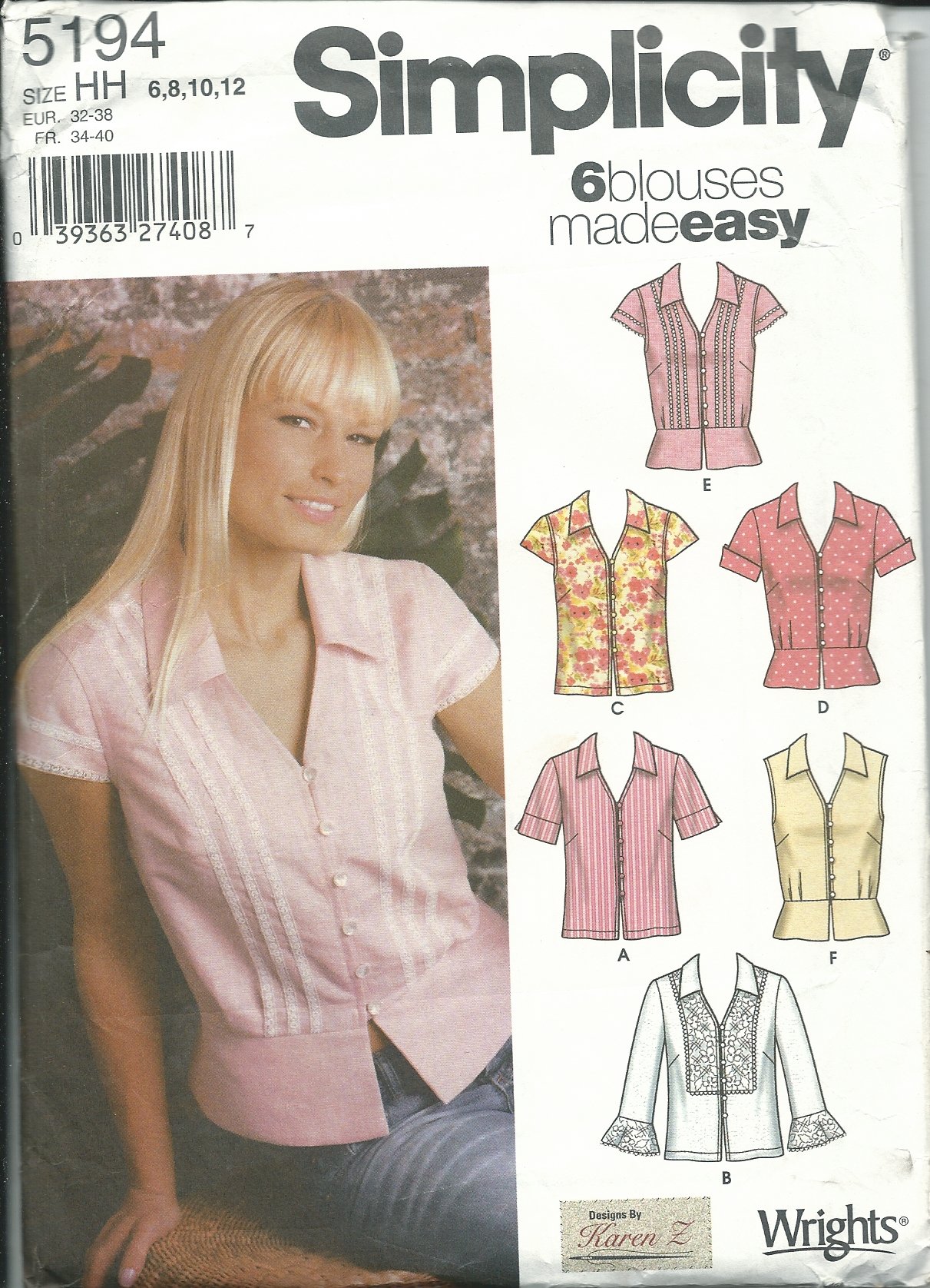 Patron Simplicity 5194HH pour coudre facilement 6 hauts tendance