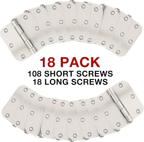Miniatura 10 de Paquete de 30 bisagras de puerta de níquel cepillado de 3.5 x 3 12 pulgadas, redondeadas interiores redondeadas de 58 pulgadas de radio de hierro,