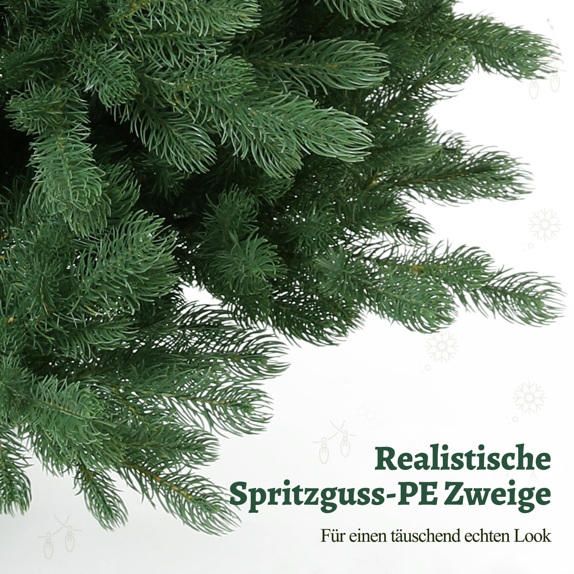 EVGN Sapin de Noël Artificiel de qualité supérieure - 180 cm - 100% Moulage par Injection - Branches en polyéthylène (réaliste et Dense) - Aspect réaliste - Aspect réaliste - sans éclairage