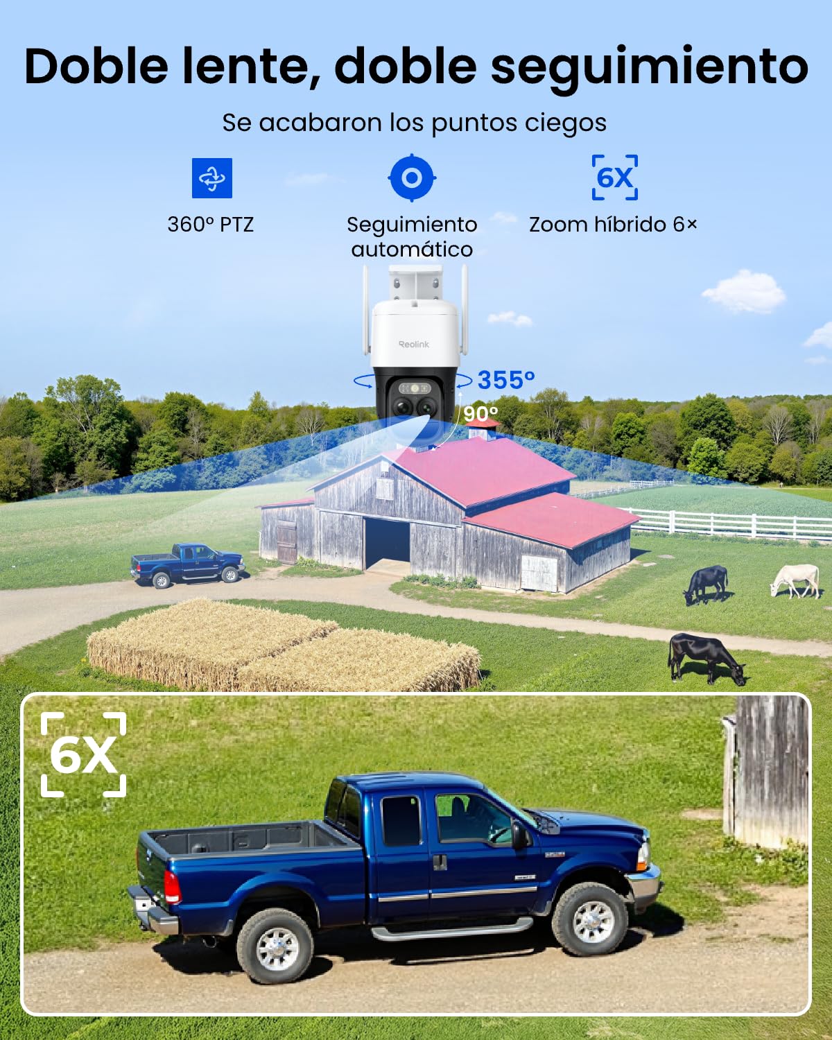 Reolink Cámara de Seguridad Inteligente con Batería Celular/Solar Exterior