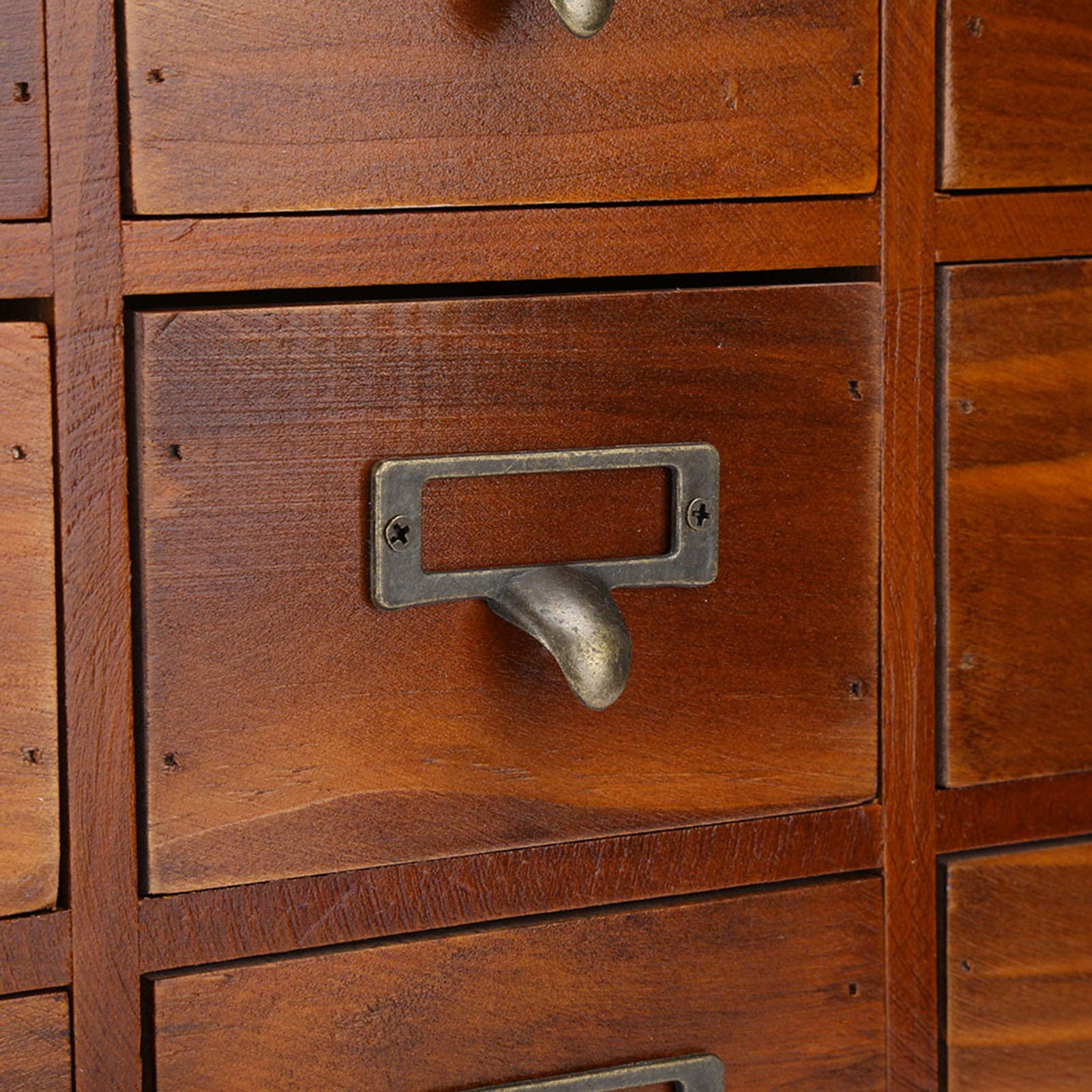Organizer da Scrivania Vintage in Legno con 9 Cassetti, Armadietto da Farmacia da Tavolo, Cassapanche e Armadietti da Farmacia, Mobili Vintage per Medicinali - Blu (5042-01-(nove