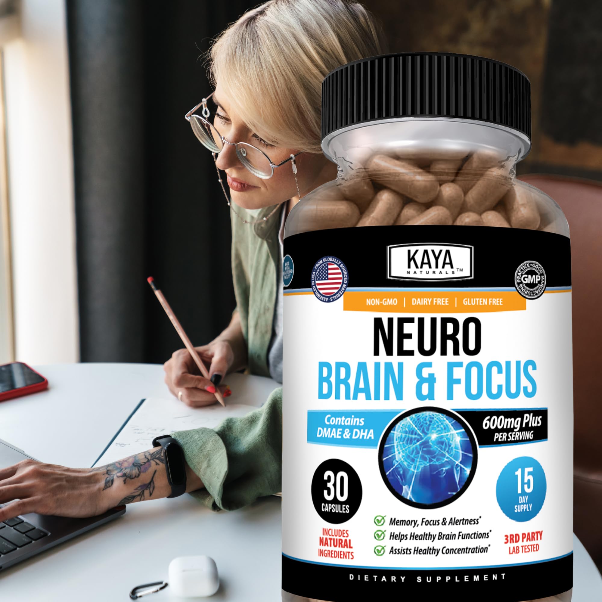 Kaya Naturals Neuro Brain Nootropic Supplement, 30 Count — Amazon image 9