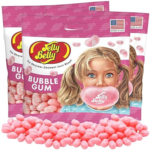 Needzo Jelly Bean Pink Bubble Gum - Gomitas con sabor a chicle, caramelos masticables de tamaño bocado para compartir, recuerdos de fiesta de dulces