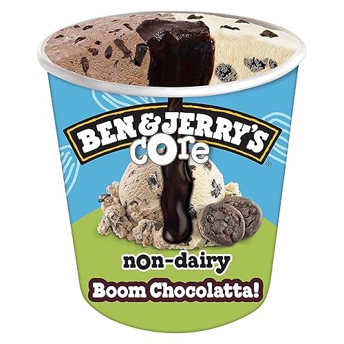 Ben & Jerry's Pinta vegana certificada de postre sin leche Boom Chocolatta Core congelado, 16 onzas