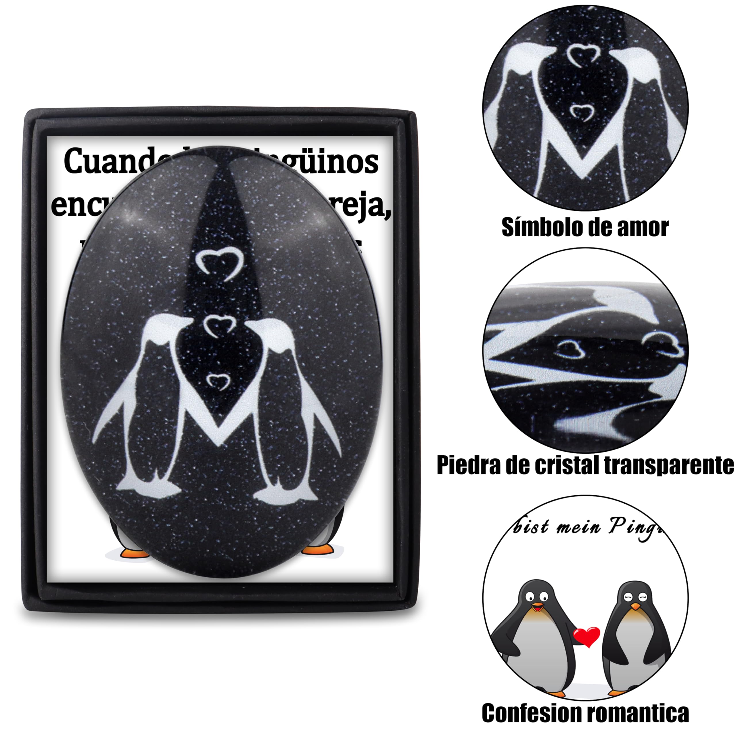 Regalo Aniversario Pareja Pingüino Piedra Originales para Hombre Mujer