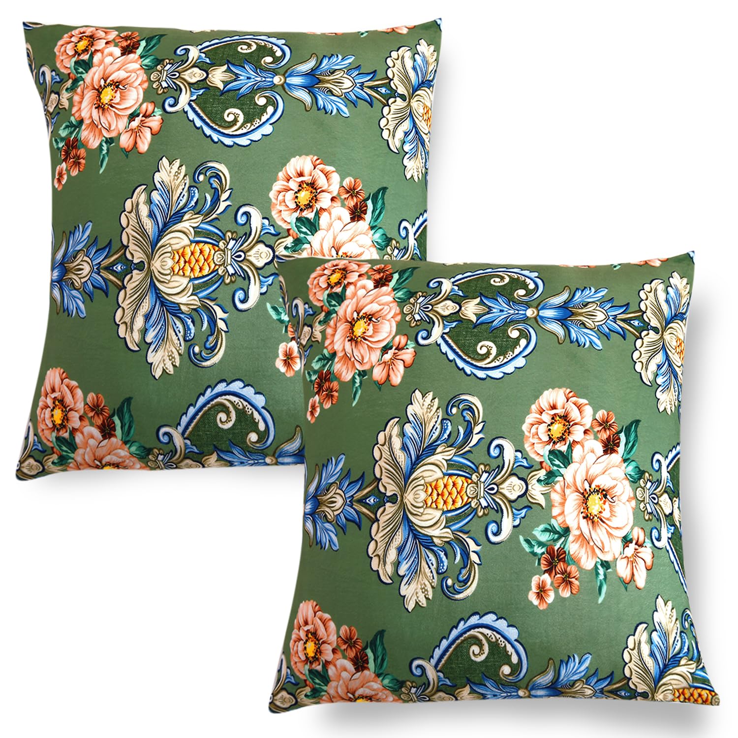 Velvet Cushion Covers - Amber Serene Flora -19