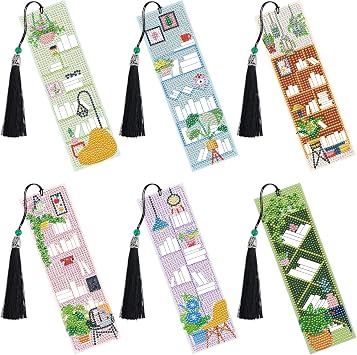 Diamond Art Painting Bookmarks - 6 PCS DIY Book Lover Diamond Painting Kits for Adults Art Craft Supplies Birthday Mothers Day Graduation Gift for Student Mom Beginners Teacher